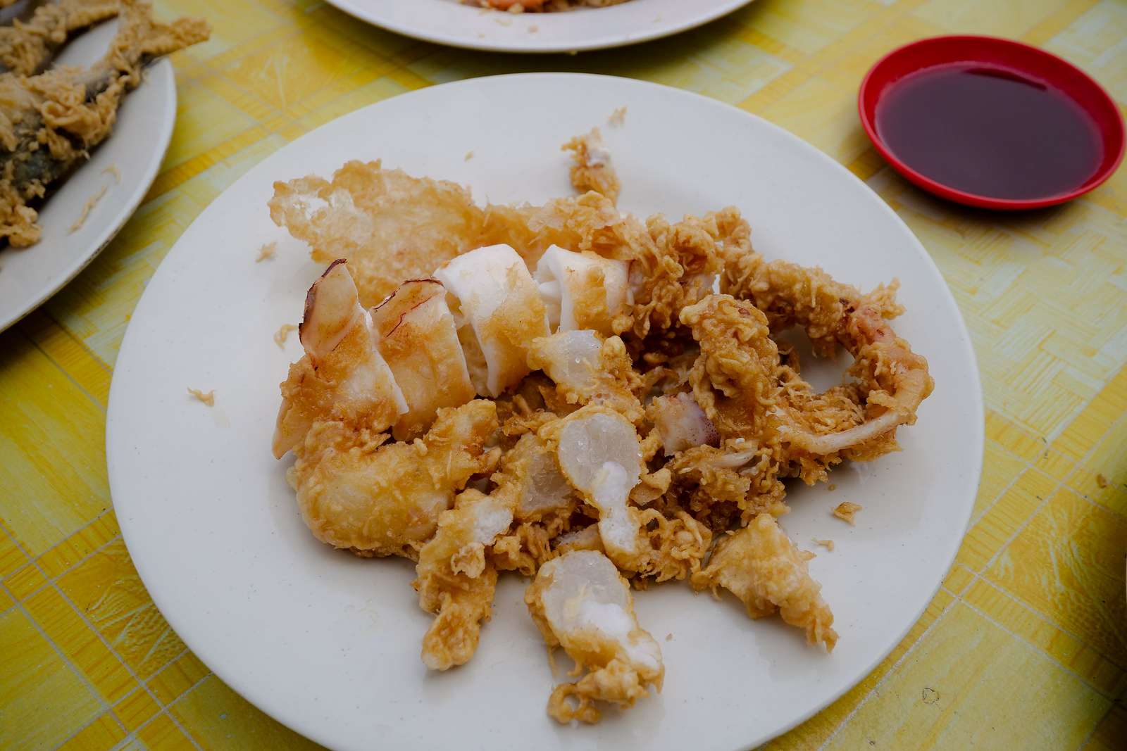 Crispy on the outside, bouncy and chewy on the inside, The squid here are great