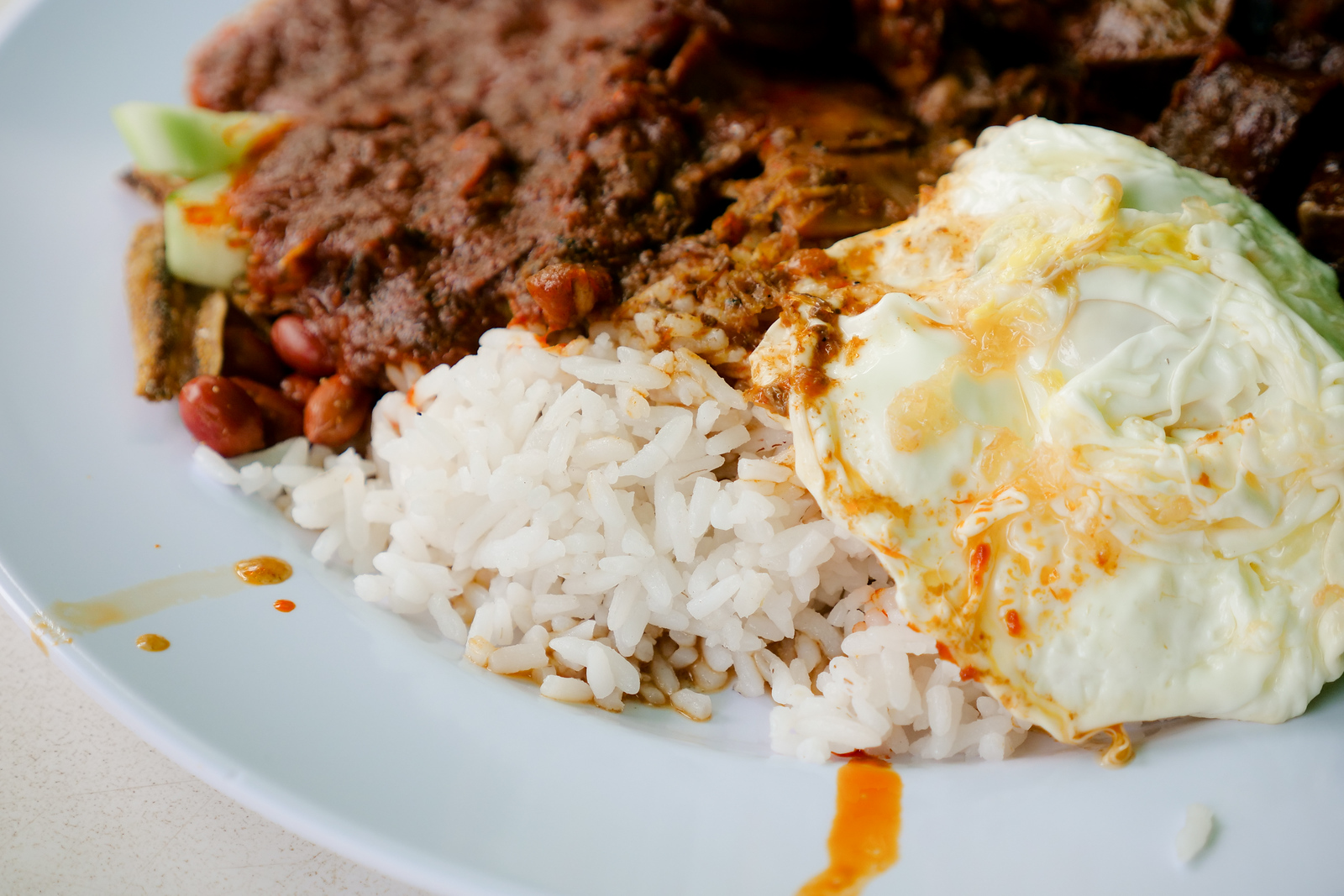 White rice is great to have with Nasi Lemak