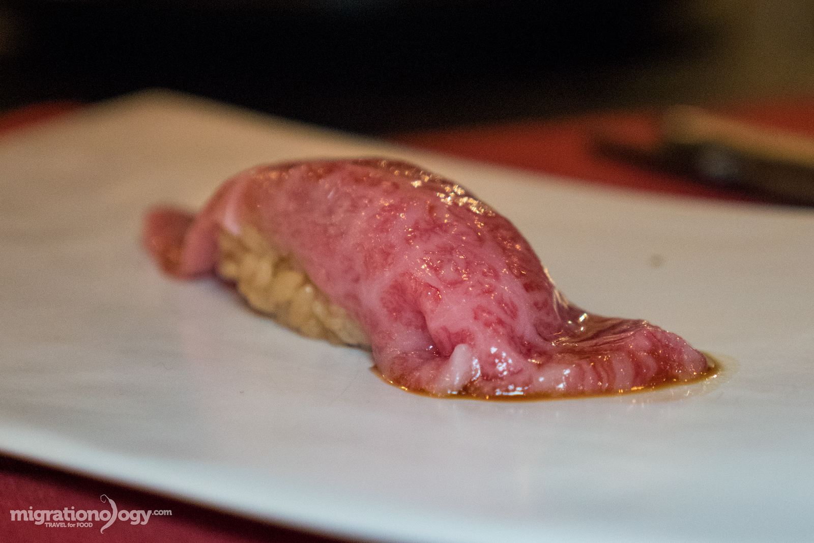 Ozaki beef nigiri sushi