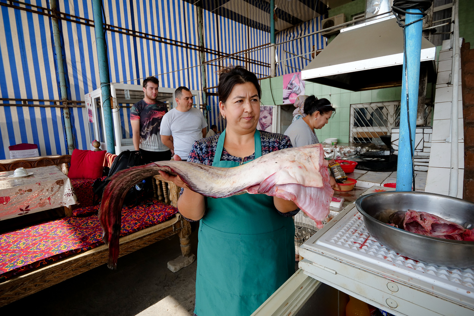 Eating fish in Uzbekistan